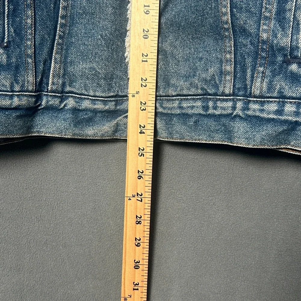 VTG 80s Levis Size 46R Sherpa Lined Denim Trucker Jacket Made In USA Blue Mens